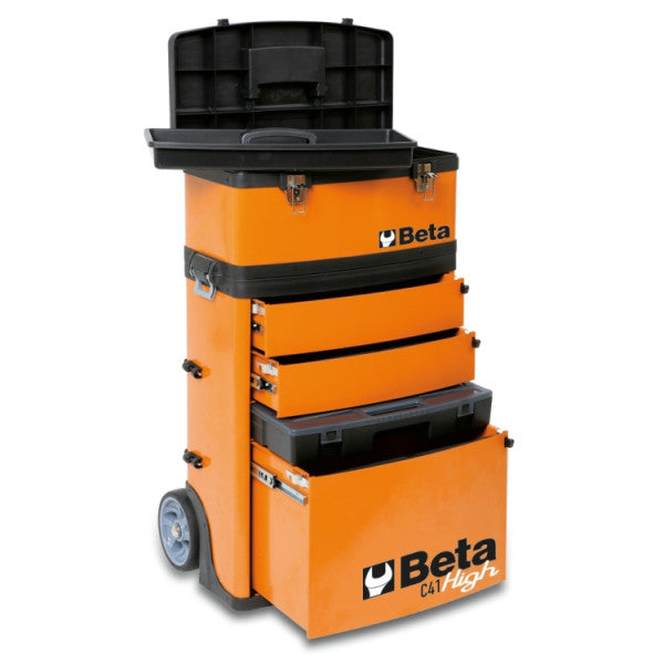 Beta Tools C41H Tool Cart – Modular – With Wheels and Telescopic Handle