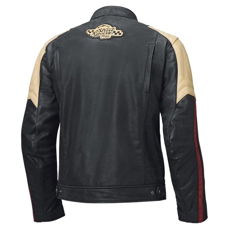 Held Baker 2 leren motorjack – Blue/Beige/Burgundy