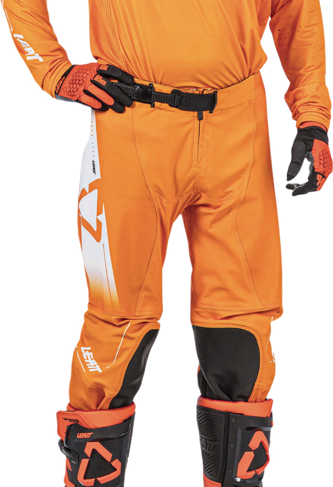 Leatt Moto 4.5 Motorradhose, Offroad-Stretch, mit Knieverstärkung, Orange