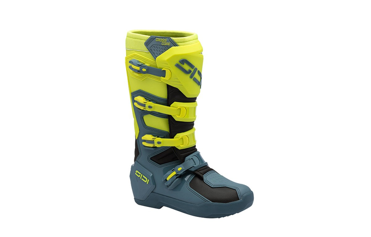Sidi Crosscore Motorcycle Boots Petrol Yellow Fluo – Motocross & Enduro Boots