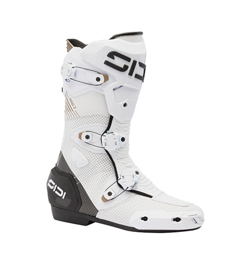 Sidi Mag-2 Air Motorcycle Boots White Black – Ventilated Race Boots