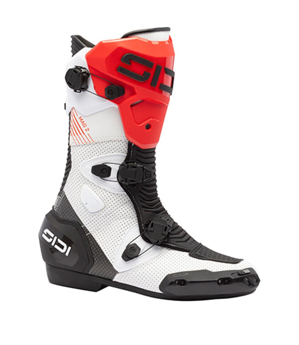 Sidi Mag-2 Air Motorcycle Boots Black Red - Ventilated Race Boots