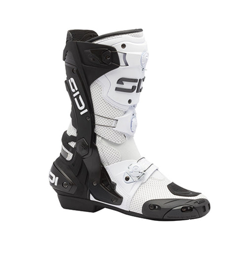 Sidi Rex Air Motorlaarzen Wit Zwart – Geventileerde High Performance Race Boots