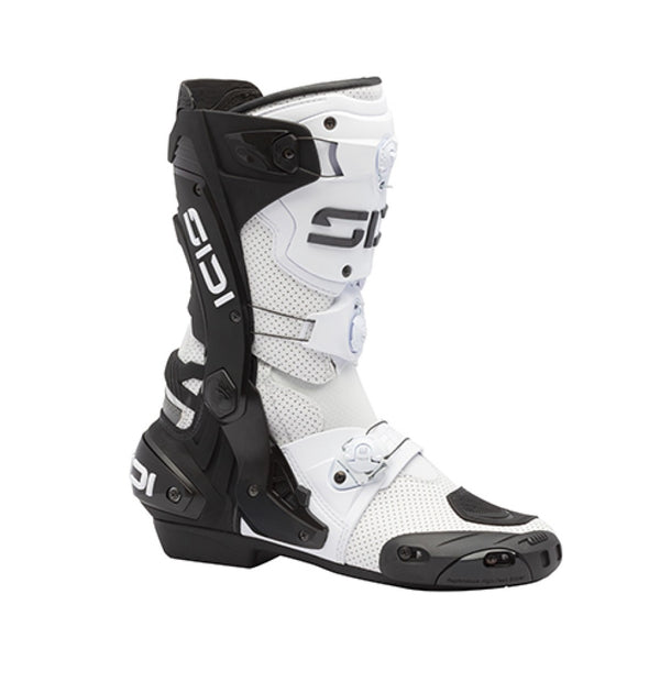 Sidi Rex Air Motorcycle Boots White Black – Ventilated High Performance Race Boots