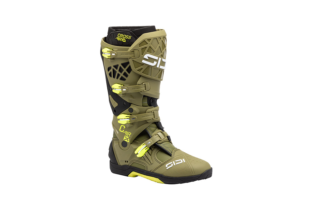 Sidi Crossair X Crosslaarzen Olive Groen-Geel Fluo