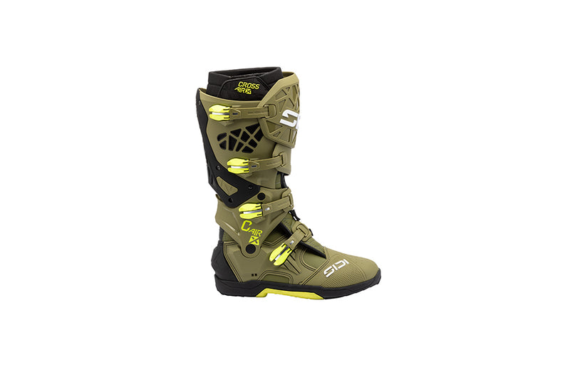 Sidi Crossair X Crosslaarzen Olive Groen-Geel Fluo