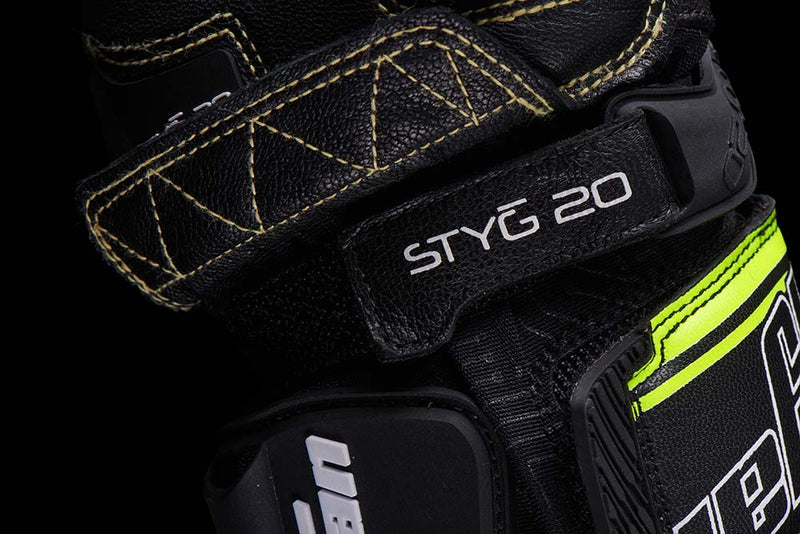 Furygan Handschuhe Styg20 X Kevlar Schwarz-Weiß-Gelb fluoreszierend