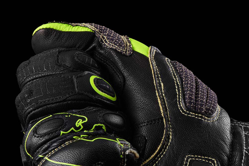 Furygan Handschuhe Styg20 X Kevlar Schwarz-Weiß-Gelb fluoreszierend