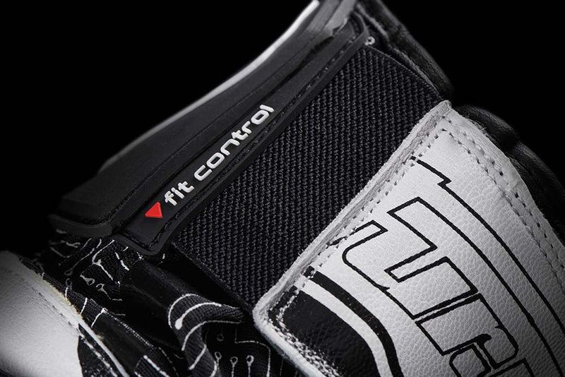 Furygan Styg20 Kevlar Motorradhandschuhe aus Leder, sportlich mit Handflächenschleifer, schwarz-weiß