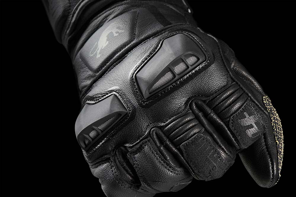Furygan Styg 15 Motorradhandschuhe aus Leder, sportlich mit Knöchelschutz, schwarz
