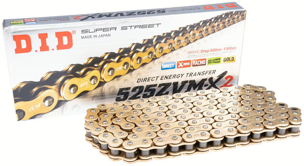 DID 525ZVMX2 Kette – Gold/Gold | Super Street X-Ring