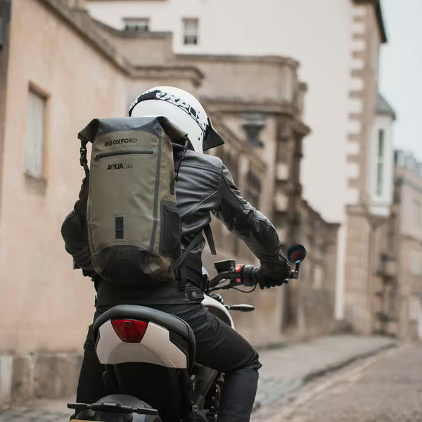 Oxford Aqua B-25 Backpack Khaki Black – 25L Waterproof Motorcycle Backpack