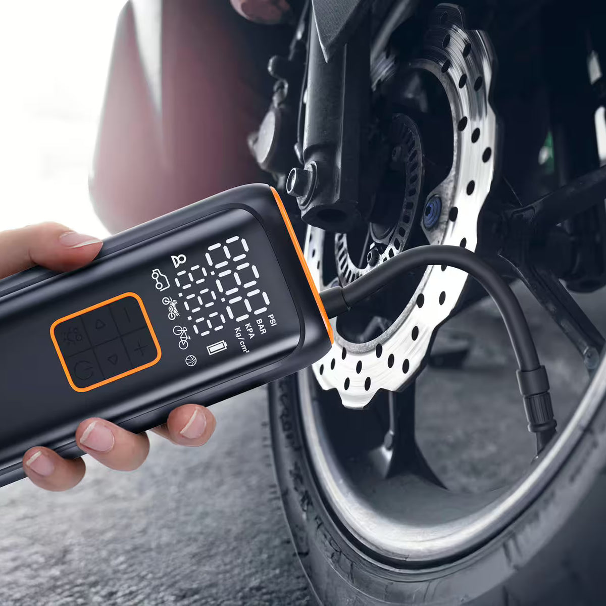 Interphone Smart Luftpumpe 4000mAh – Tragbarer, wiederaufladbarer Reifenfüller