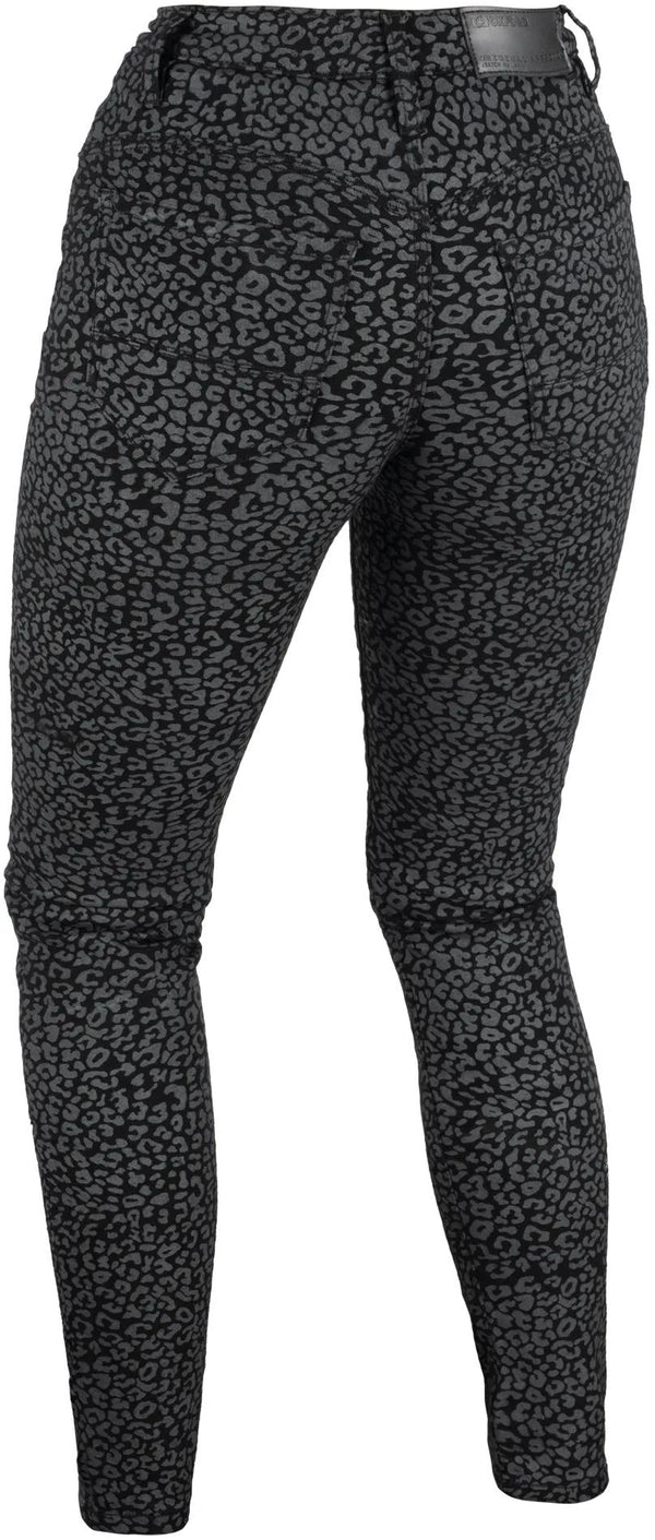 Oxford OA AA Super Stretch Jean Motorcycle Trousers Ladies - Leopard