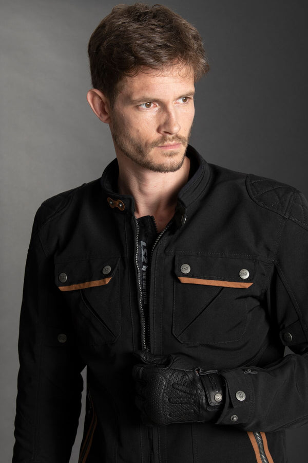 LS2 Bullet Schwarz Motorradjacke