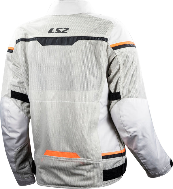 LS2 Riva Light Grey H-v Orange Motorcycle Jacket