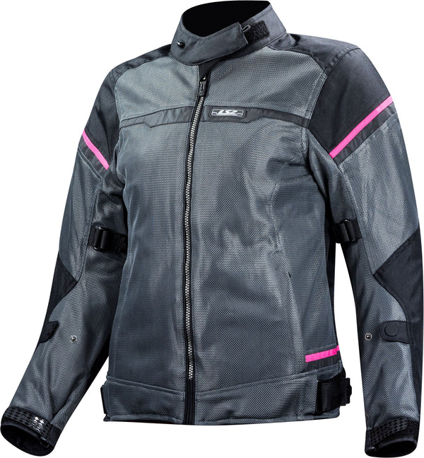 LS2 Riva Black Dark Grey Pink Motorcycle Jacket