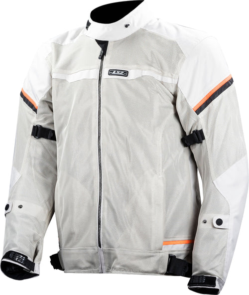 LS2 Riva Hellgrau H-v Orange Motorradjacke