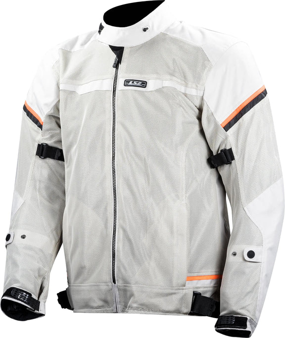LS2 Riva Light Grijs Hi-Vis Oranje Motorjas