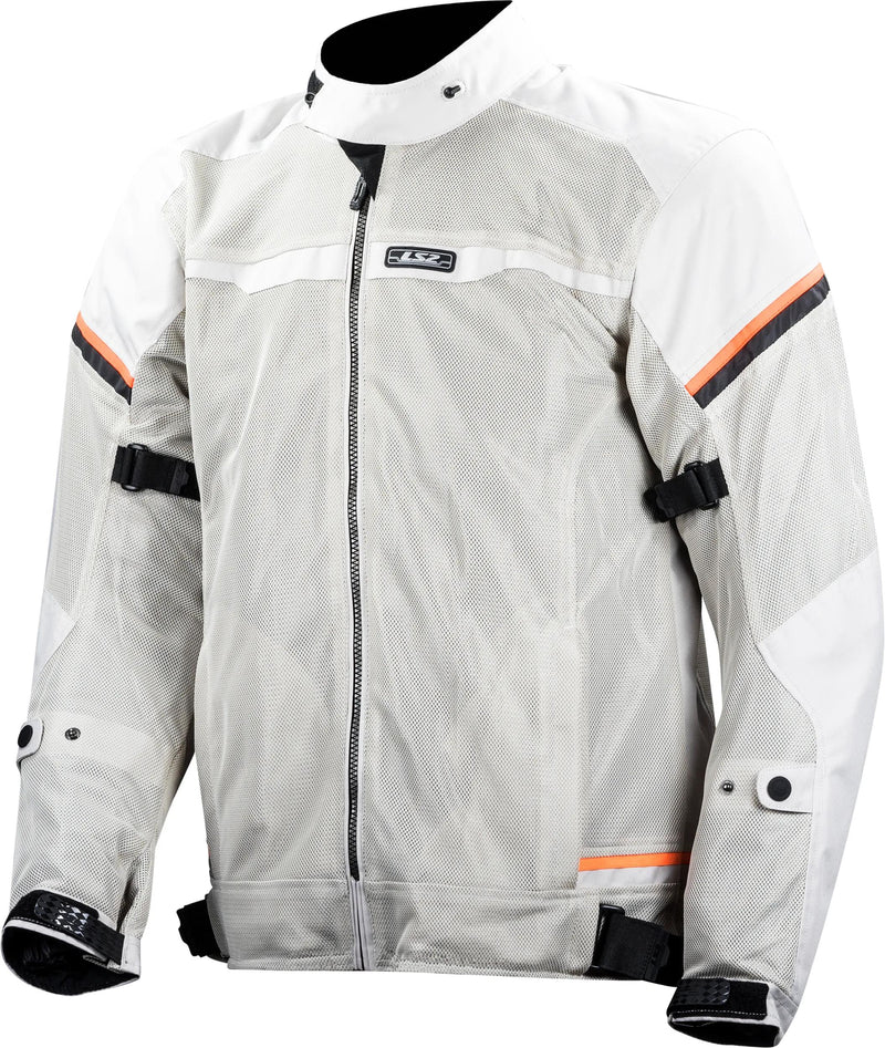 LS2 Riva Light Grijs Hi-Vis Oranje Motorjas