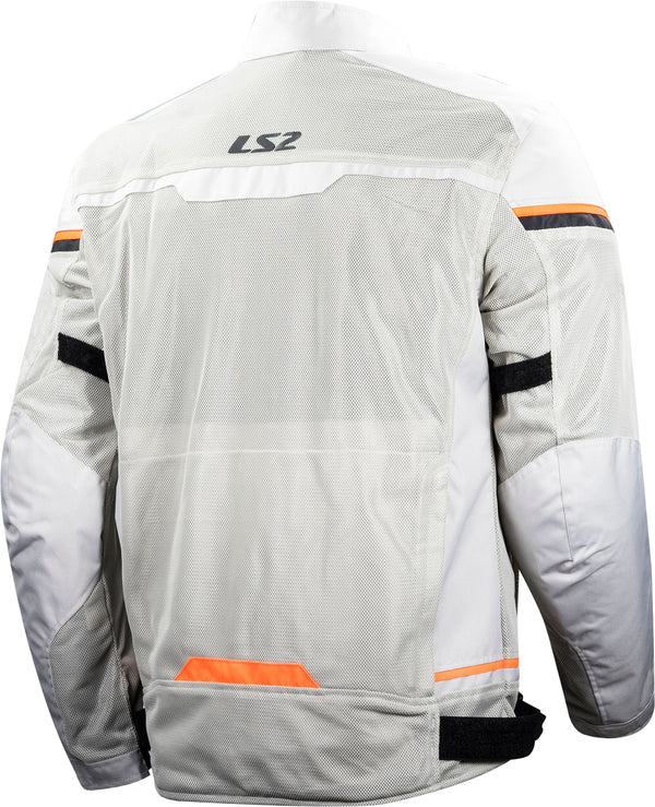 LS2 Riva Light Grey H-v Orange Motorcycle Jacket