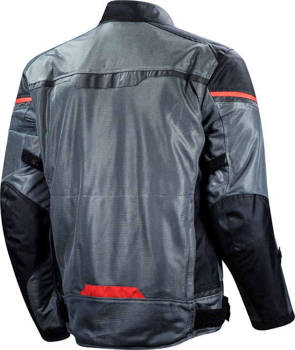 LS2 Riva Black Dark Grey Red Motorcycle Jacket