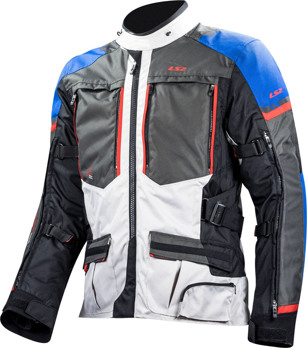 LS2 Norway Blue Black Grey Red Motorcycle Jacket