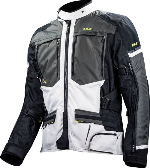 LS2 Norway Schwarz Grau Hellgrau Gelb Motorradjacke