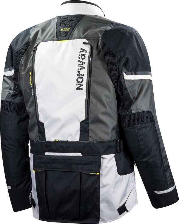 LS2 Norway Schwarz Grau Hellgrau Gelb Motorradjacke