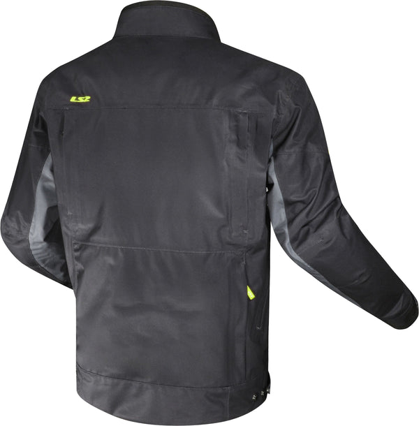 LS2 Titanium Black H-V Yellow Motorcycle Jacket