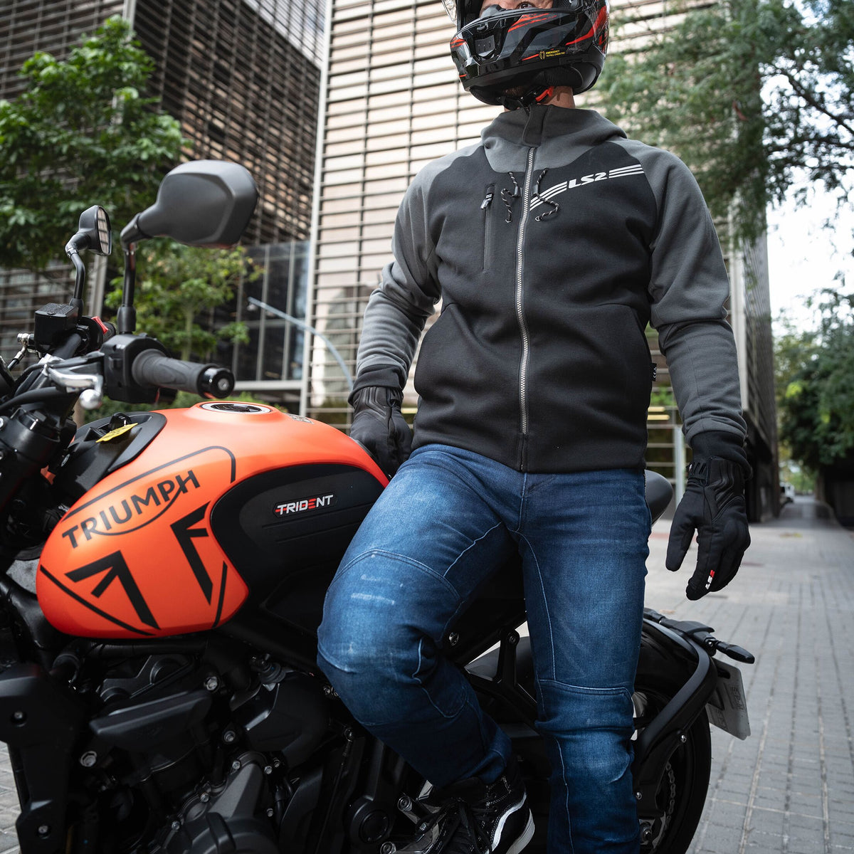 LS2 Throttle Zwart Dark Grijs Motorjas