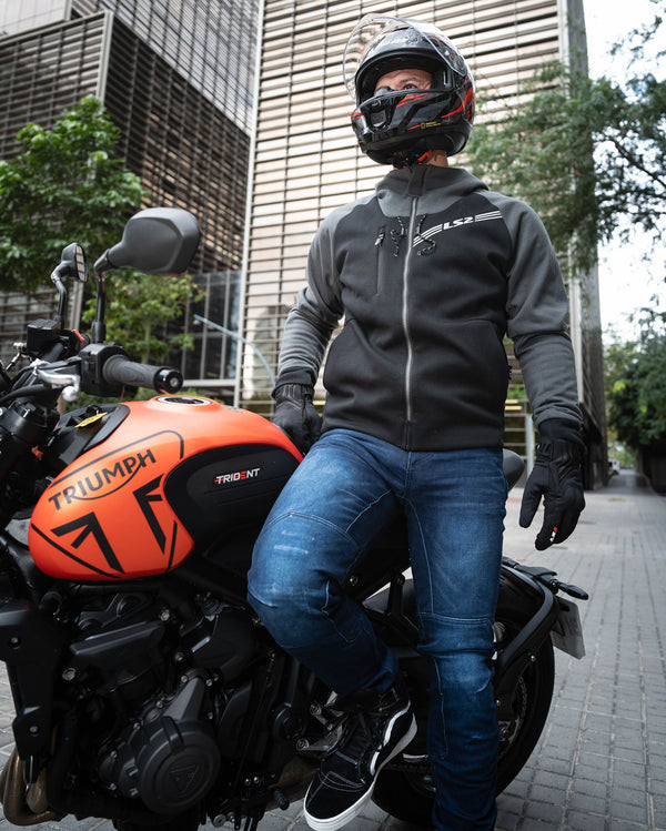 LS2 Throttle Schwarz Dunkelgrau Motorradjacke
