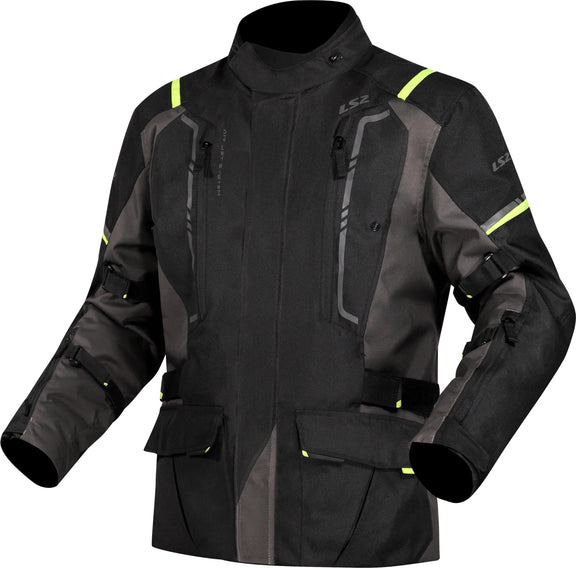 LS2 Narvik Zwart/Grijs/Neon Geel Motorjas