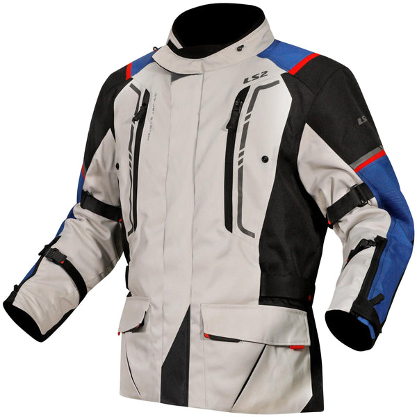 LS2 Narvik Blau/Schwarz/Grau/Rot Motorradjacke