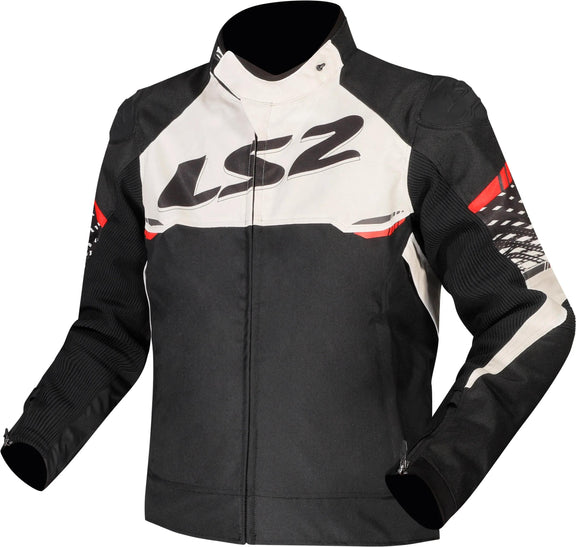 LS2 Apex Zwart/Wit/Rood Motorjas