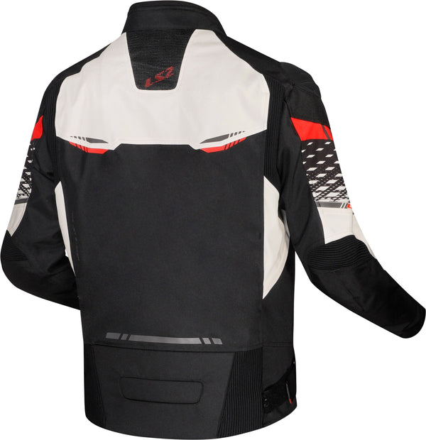 LS2 Apex Schwarz Weiß Rot Motorradjacke