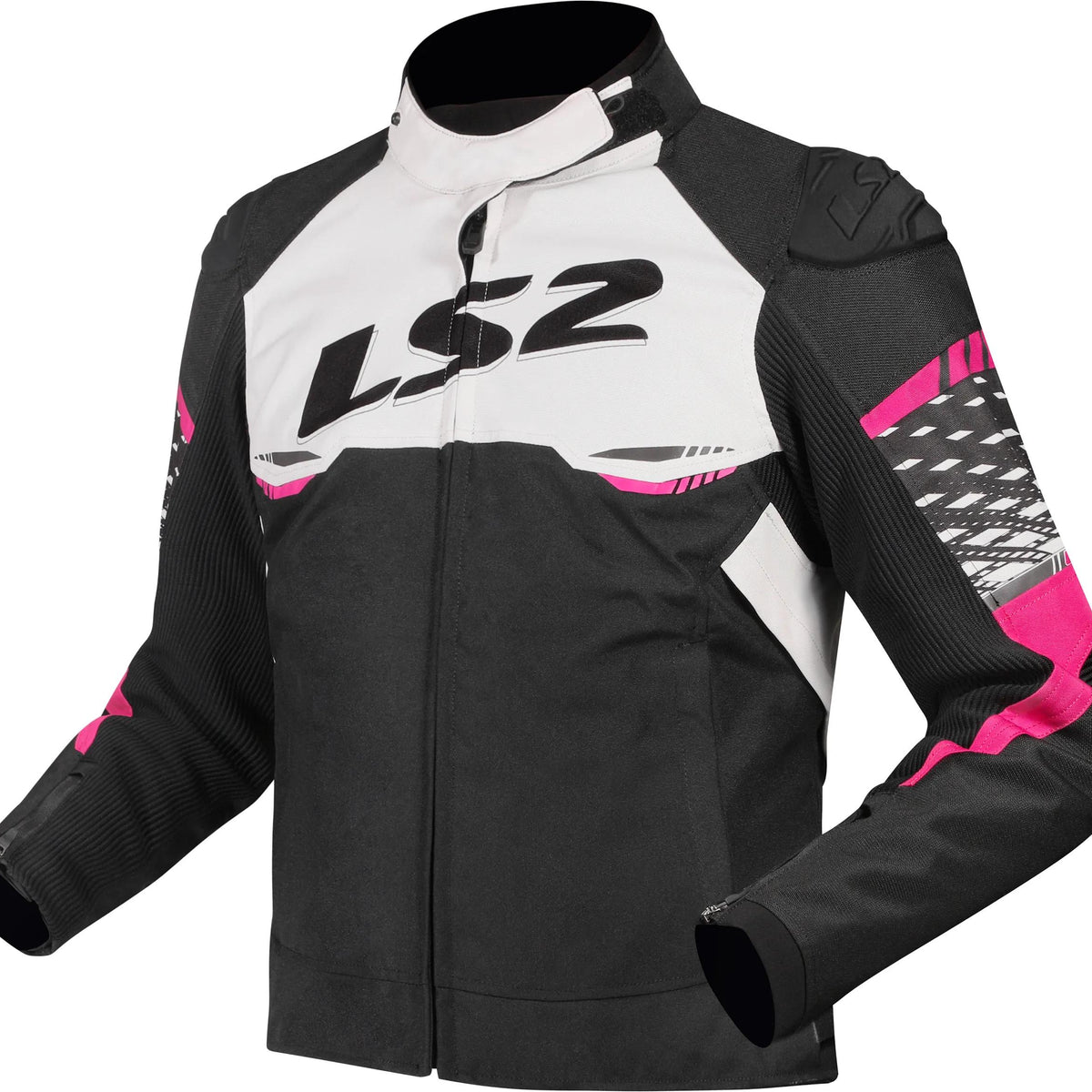 LS2 Apex Zwart/Wit/Roze Size Motorjas
