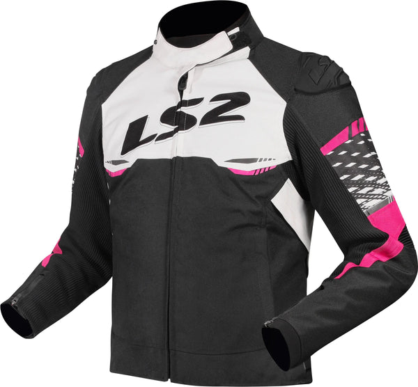 LS2 Apex Schwarz/Weiß/Pink Motorradjacke