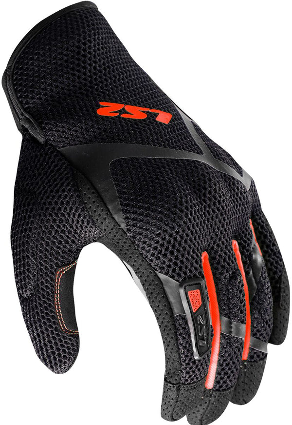 LS2 Ray II Herren Motorradhandschuhe Schwarz Rot