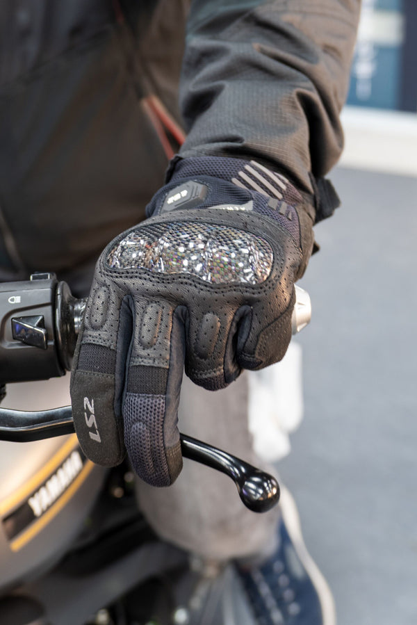 LS2 Atom Man Schwarz Motorradhandschuhe