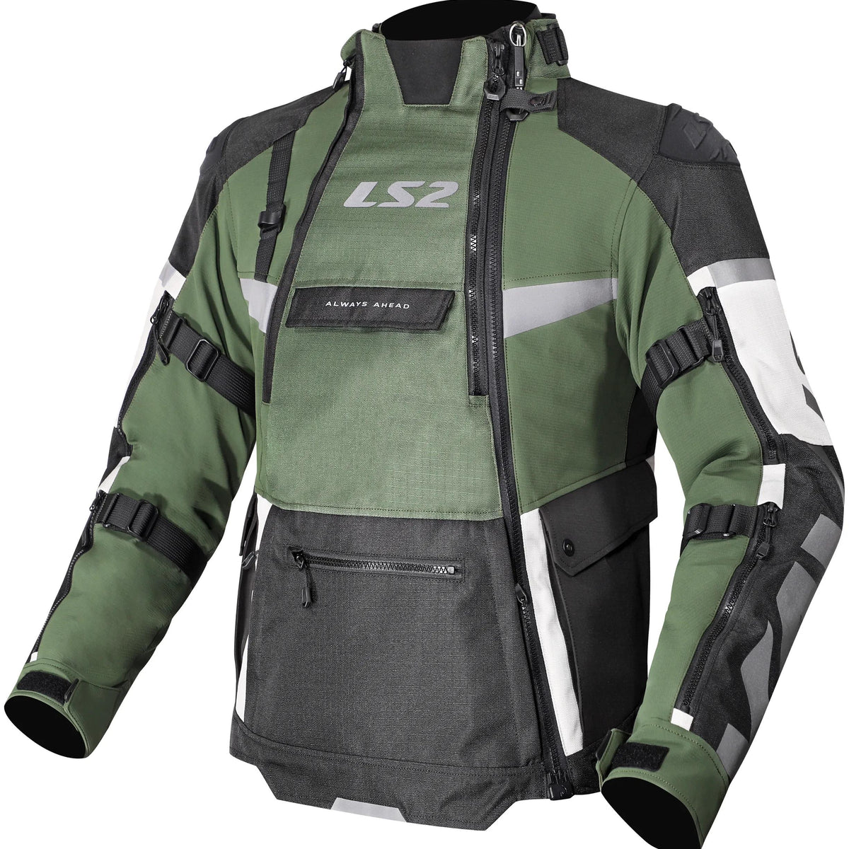 LS2 X-Master Man Zwart/Groen/Grijs Size Motorjas