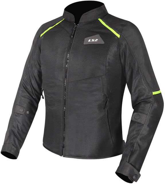 LS2 Breeze Lady Zwart Geel Motorjas