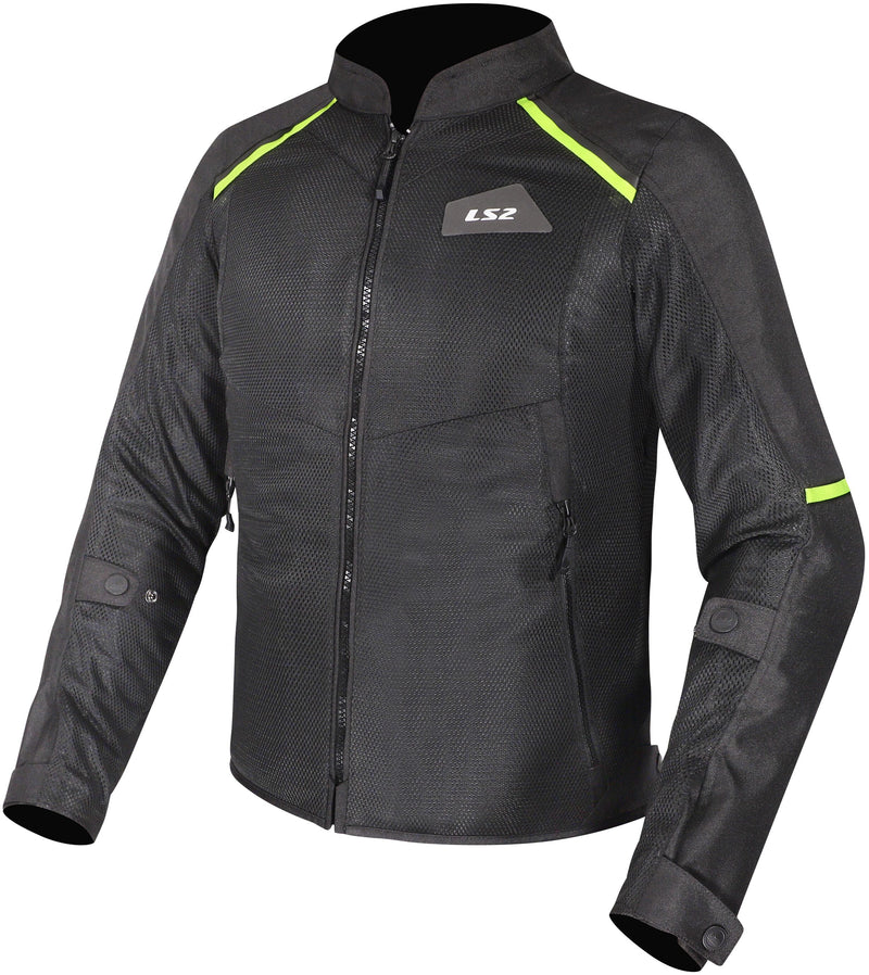 LS2 Breeze Man Zwart Geel Motorjas