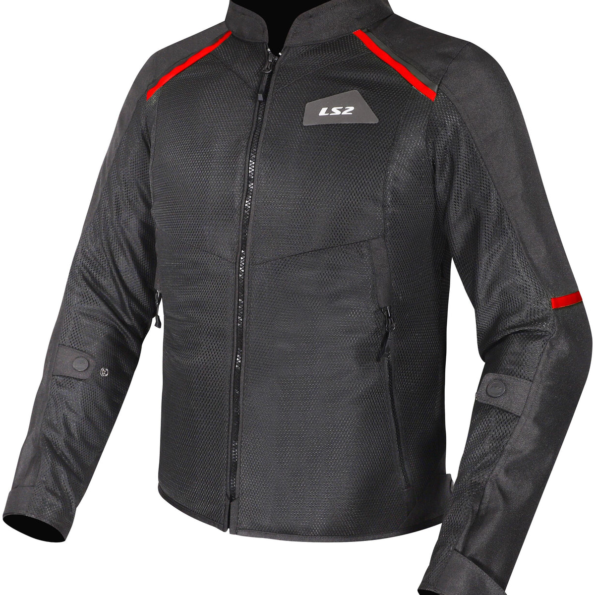 LS2 Breeze Man Zwart Rood Motorjas