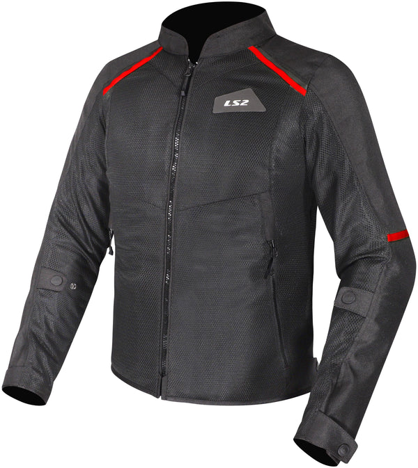 LS2 Breeze Man Motorradjacke Schwarz Rot