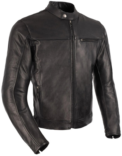 Oxford Walton 2.0 Leather Motorcycle Jacket Men - Black