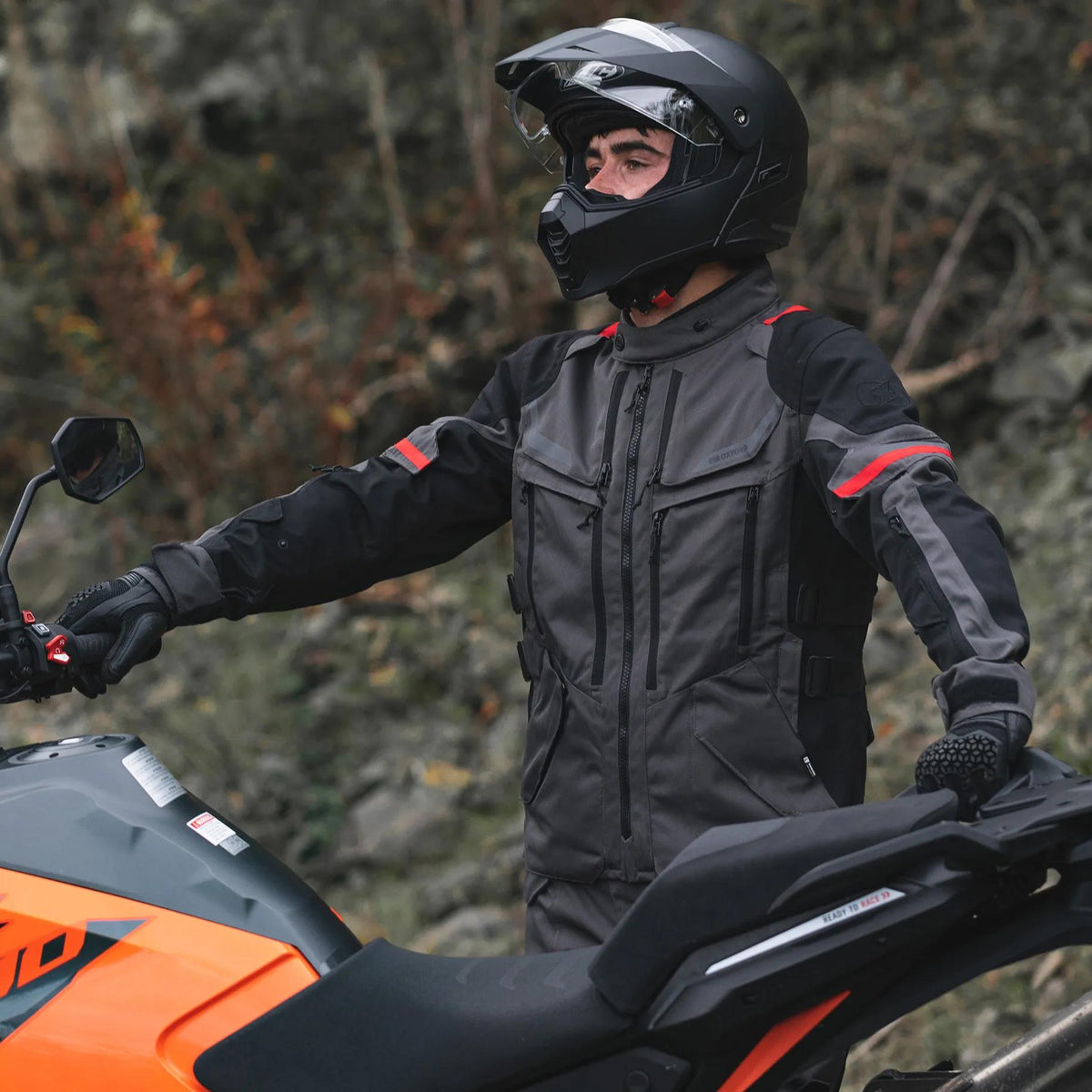 Oxford Rockland Motorjas Heren - Antraciet/Zwart/Rood - foto 7