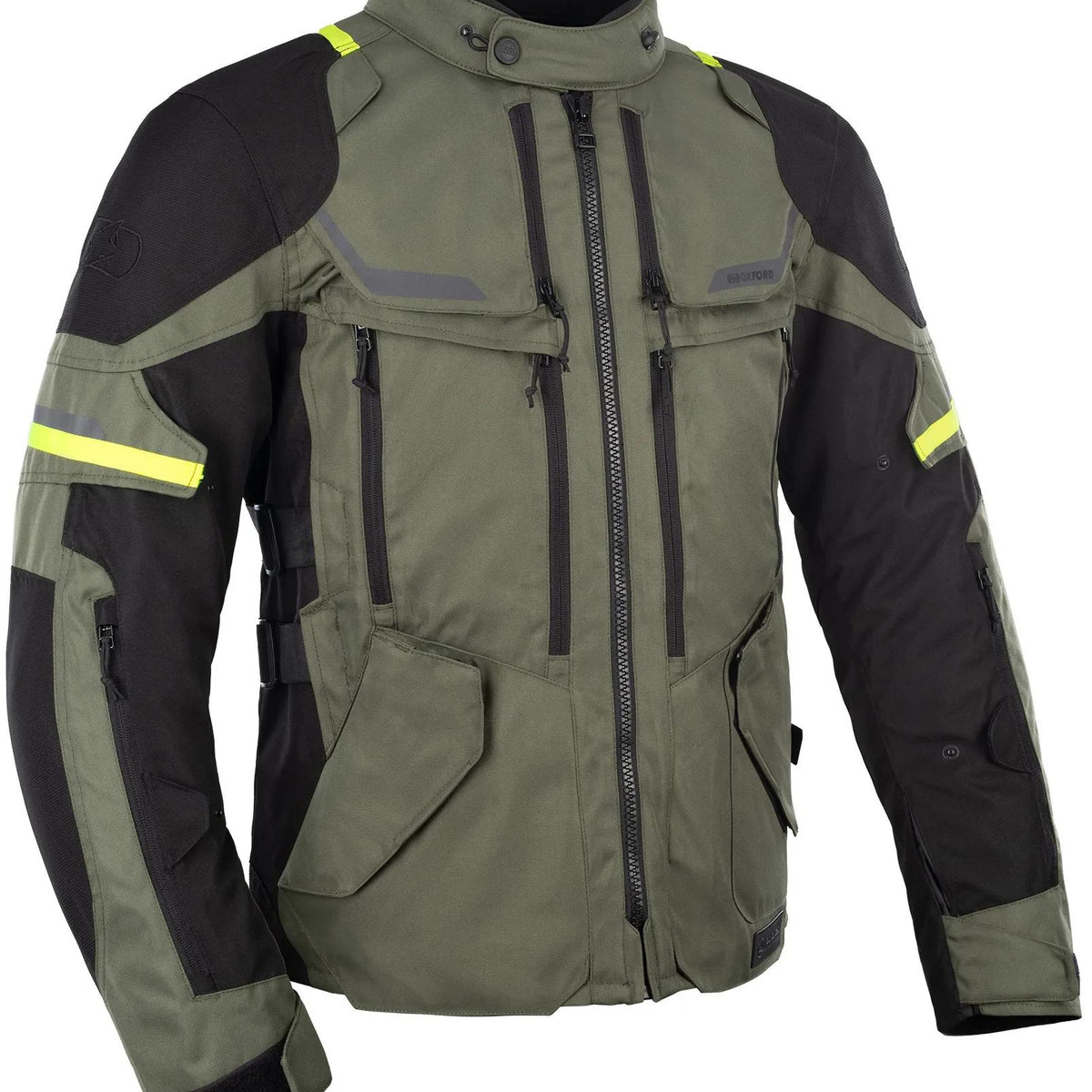 Oxford Rockland Motorjas Heren - Kaki/Zwart/Fluo