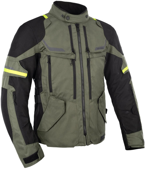 Oxford Rockland Motorradjacke Herren - Khaki/Schwarz/Neon