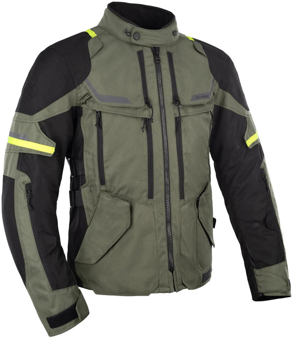 Oxford Rockland Motorjas Heren - Kaki/Zwart/Fluo